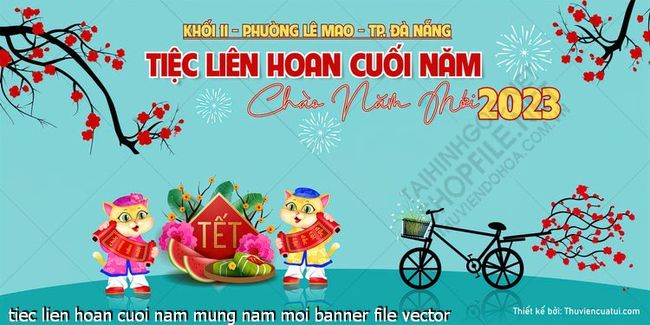 tiec lien hoan cuoi nam mung nam moi banner file vector